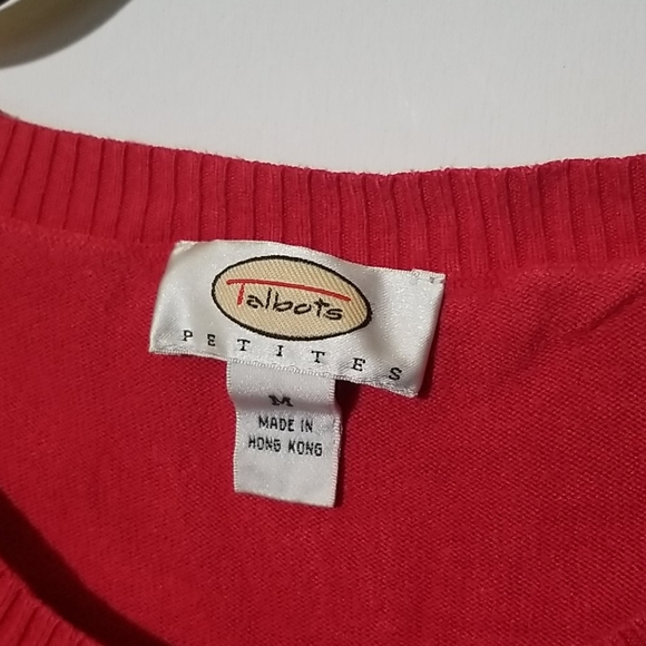 Talbots Red Sweater Shirt - Size Medium - Picture 3 of 5